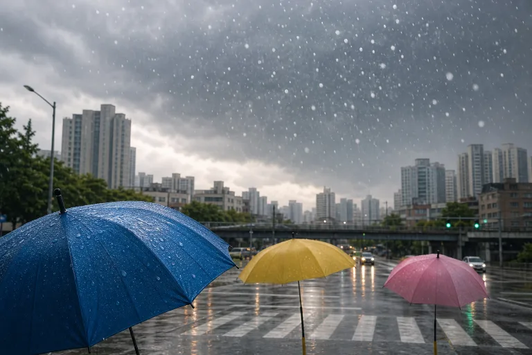월요일 우산 꼭 챙기세요 🌧️ 내일 전국 소나기에 수도권 우박 주의