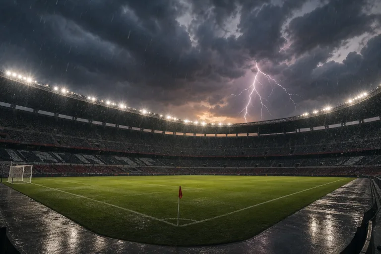 멕시코 vs 잉글랜드, 번개 때문에 한 시간 늦게 시작됐어요 ⛈️